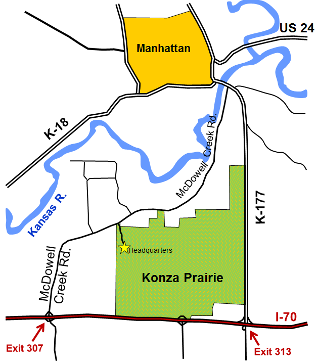 Map to Konza Prairie